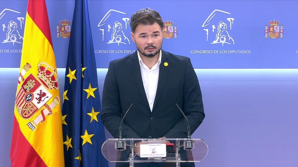 Rufián augura un debate &quot;salvaje&quot; y con &quot;insultos&quot; de la moción de censura de Vox