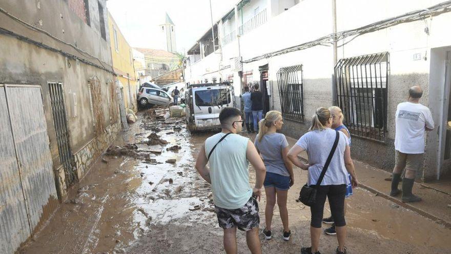 Estampa desoladora en la pedanía de Javalí Viejo de Murcia tras el diluvio de madrugada.