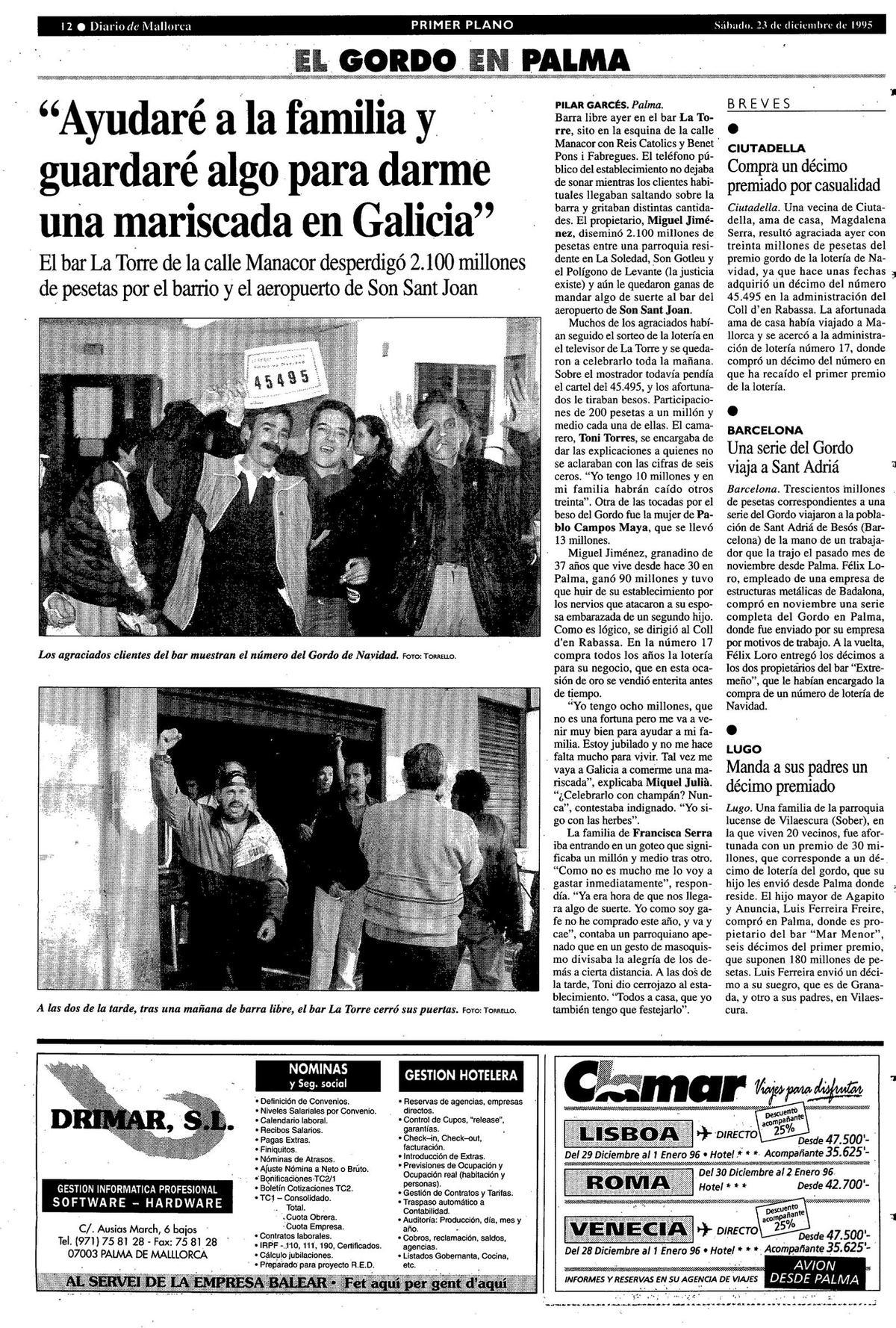 Así siguió Diario de Mallorca la fiesta por el Gordo en Palma