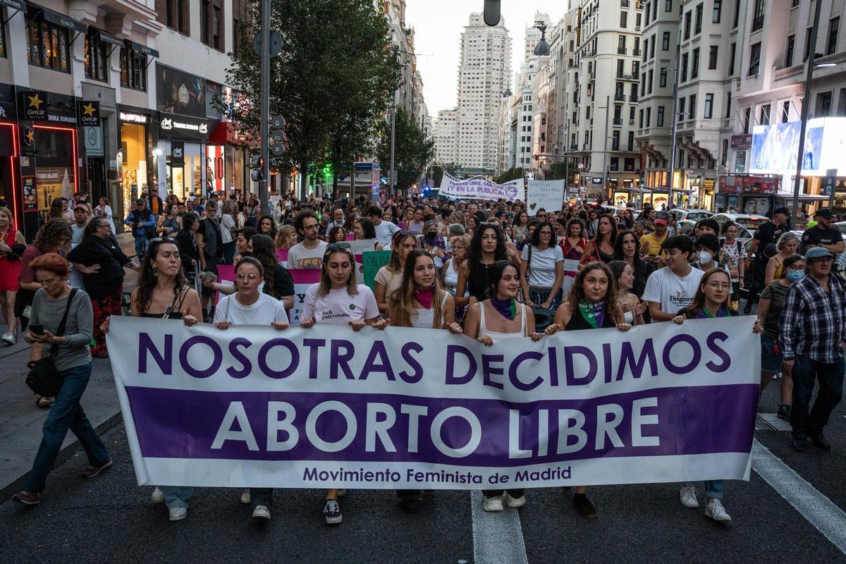 Manifestación por la legalización del aborto en Madrid