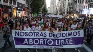 Manifestación por la legalización del aborto en Madrid