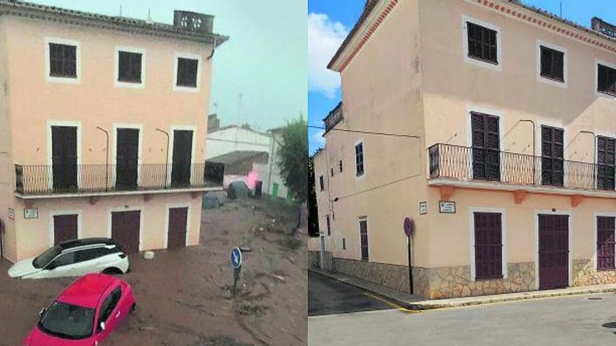 Vorher-Nachher-Vergleich des Carrer Brodadores in Sant Llorenç