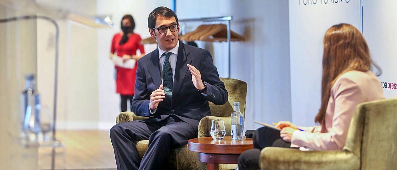 El conseller Negueruela fue el protagonista ayer del Foro Turismo de Europa Press. | EP