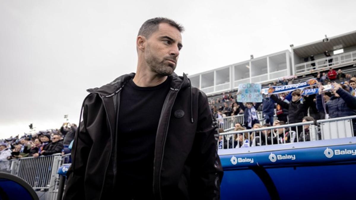 Rubén Sellés, en la banda del Ibercaja Estadio en el partido ante el Leganés.