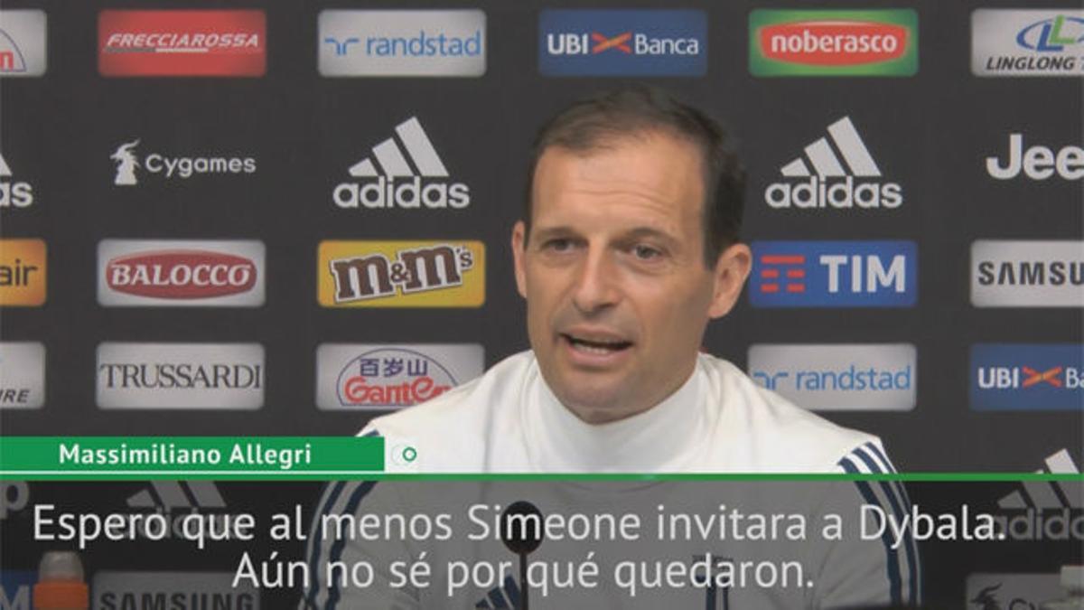 Allegri ironiza sobre el encuentro entre Simeone y Dybala