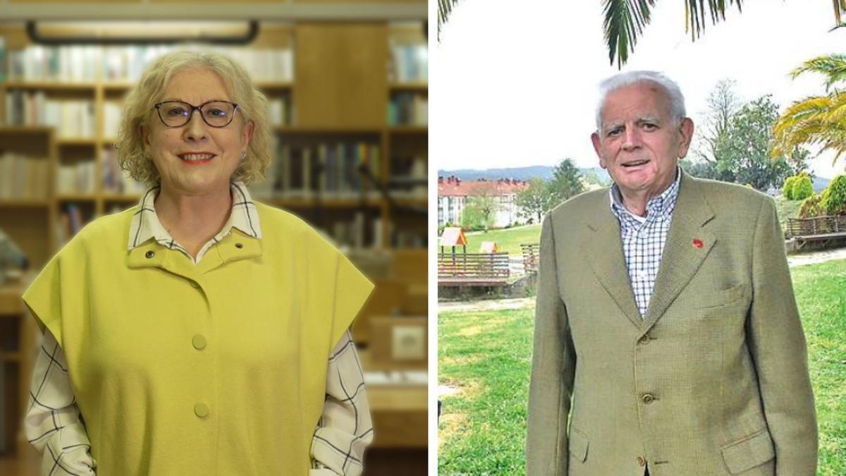 La periodista Tereixa Navaza y el pintor Luis Pasín Liñares, Medallas de Oro de la ciudad de Santiago