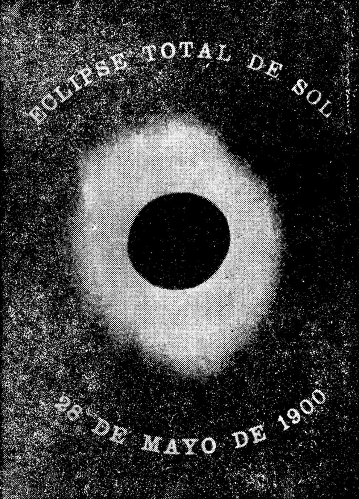 Postal de recuerdo del eclipse del año 1900.