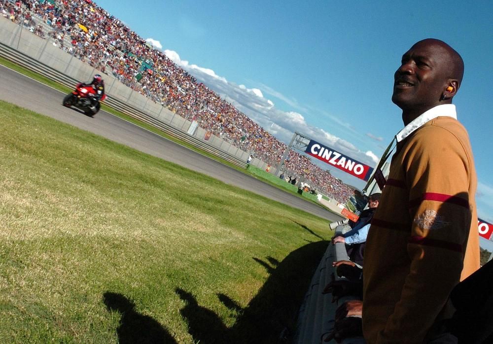 Michael Jordan en su visita a Cheste MotoGP