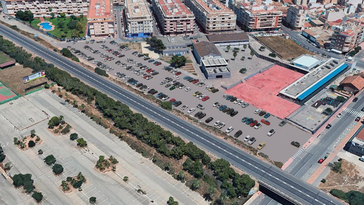 Torrevieja va a regularizar el uso de la parcela junto al colegio Acequión como aparcamiento disuasorio (abril 2026)