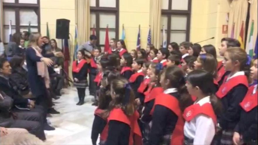 Coro de Las Esclavas durante el pregón infantil de Semana Santa