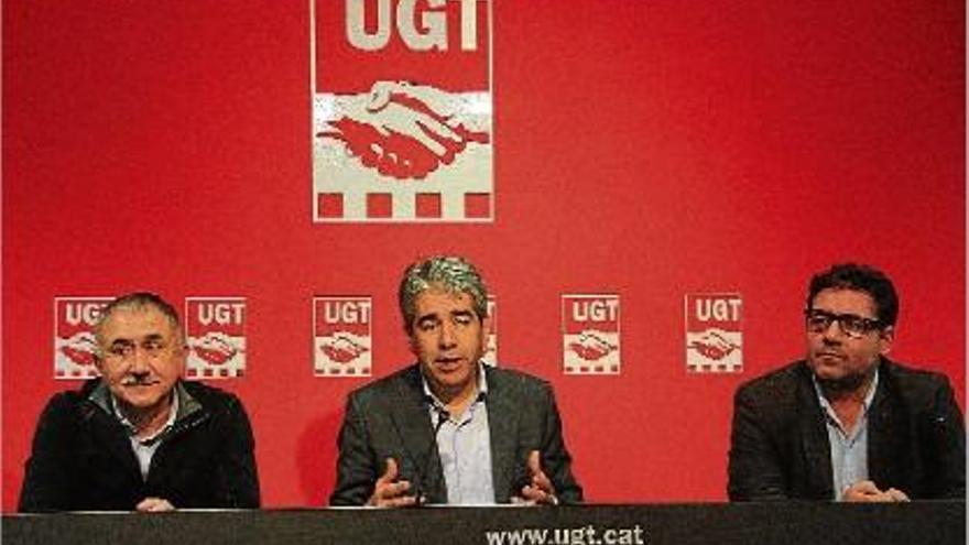 Francesc Homs va voler rebaixar el to dels últims dies coincidint amb un acte de la UGT.