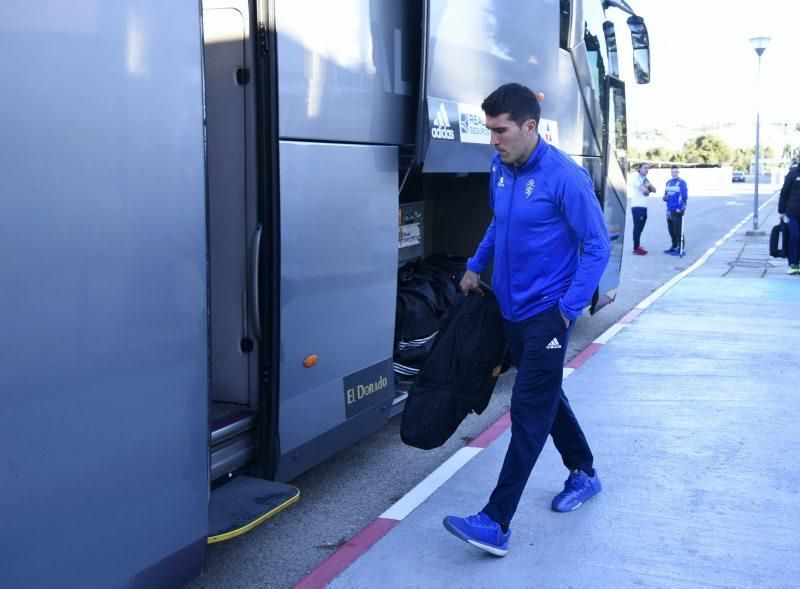 Salida hacia Pamplona del Real Zaragoza