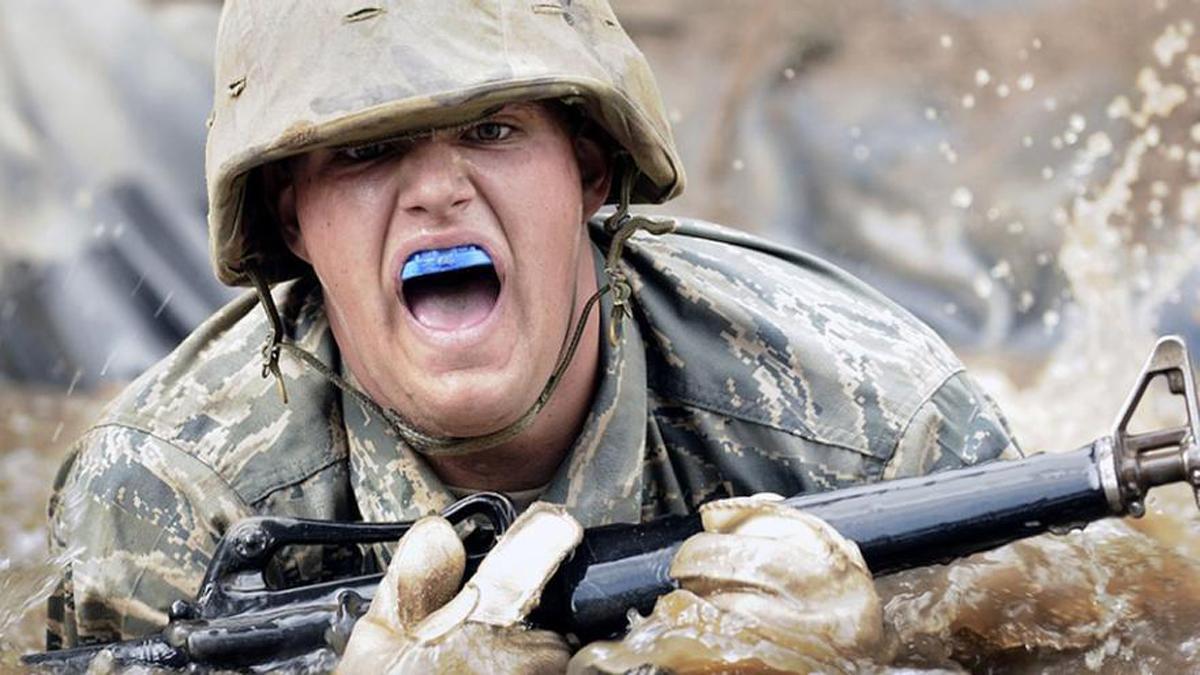 Un soldado, durante un ejercicio