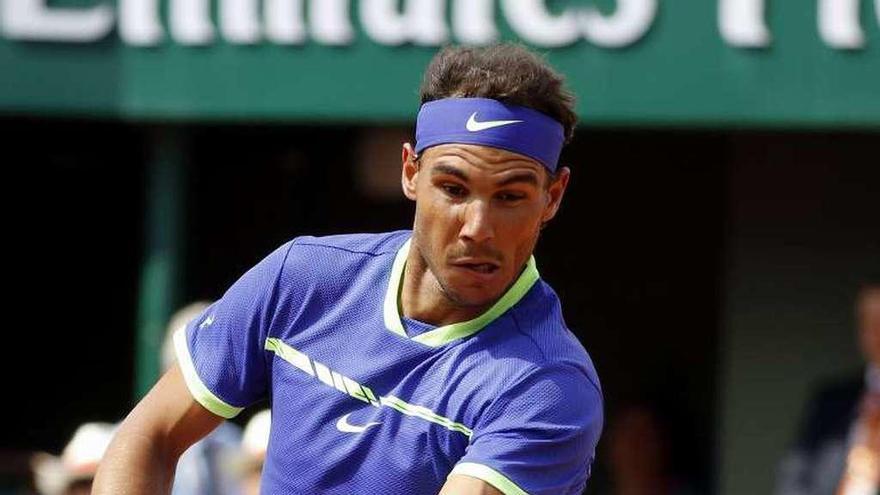 Nadal, durante su partido contra Hasse. // Etienne Laurent