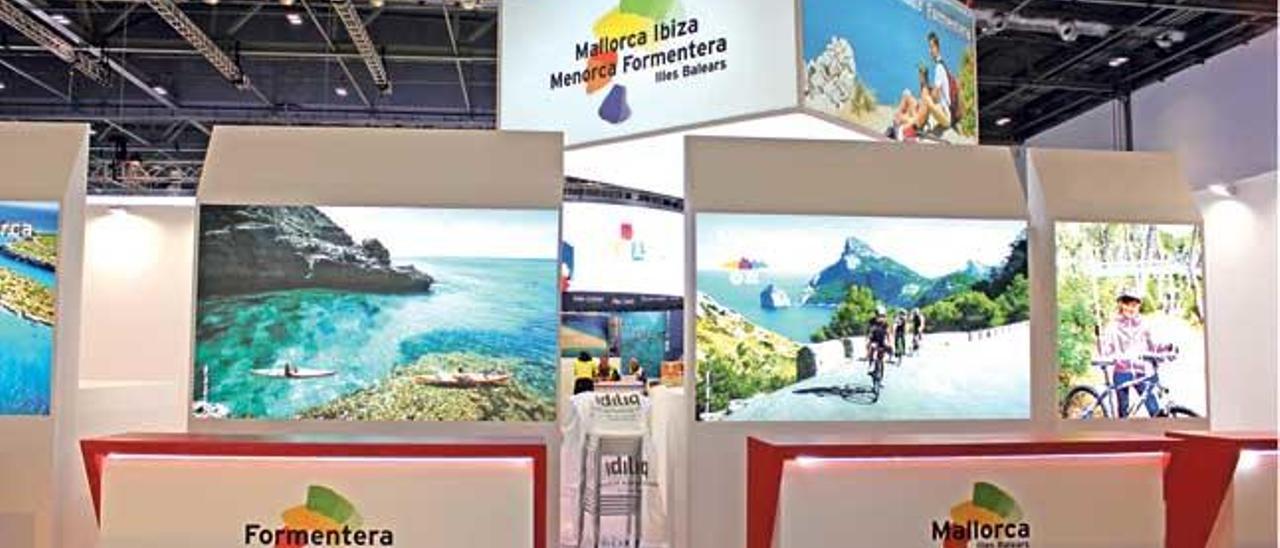 El stand de Balears en la World Travel Market ya estaba listo ayer para la feria que hoy comienza.