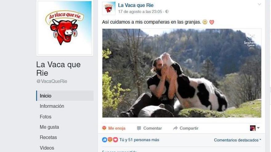 La imatge que va utilitzar La Vaca que Ríe al seu Facebook