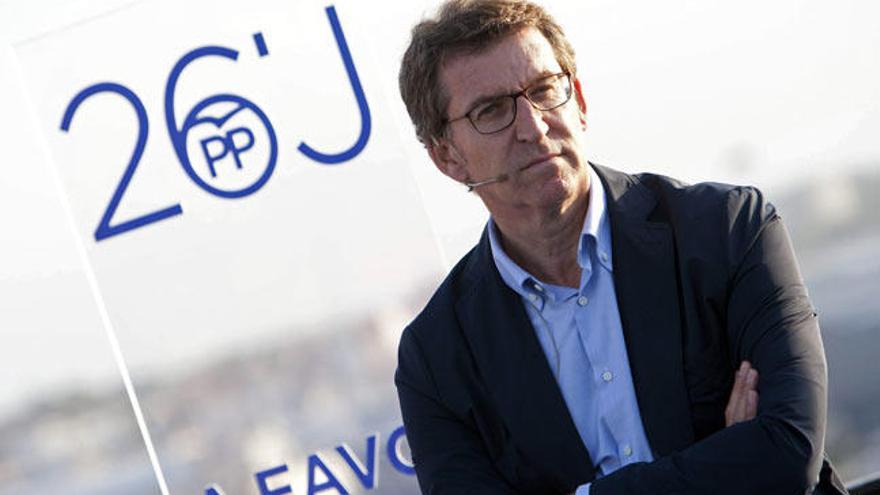 Feijóo, en el acto celebrado por el PP en Vigo // EFE