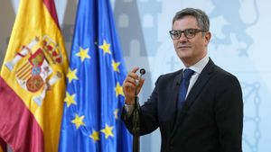 El  ministro de Presidencia, Félix Bolaños, este miércoles en la Delegación del Gobierno