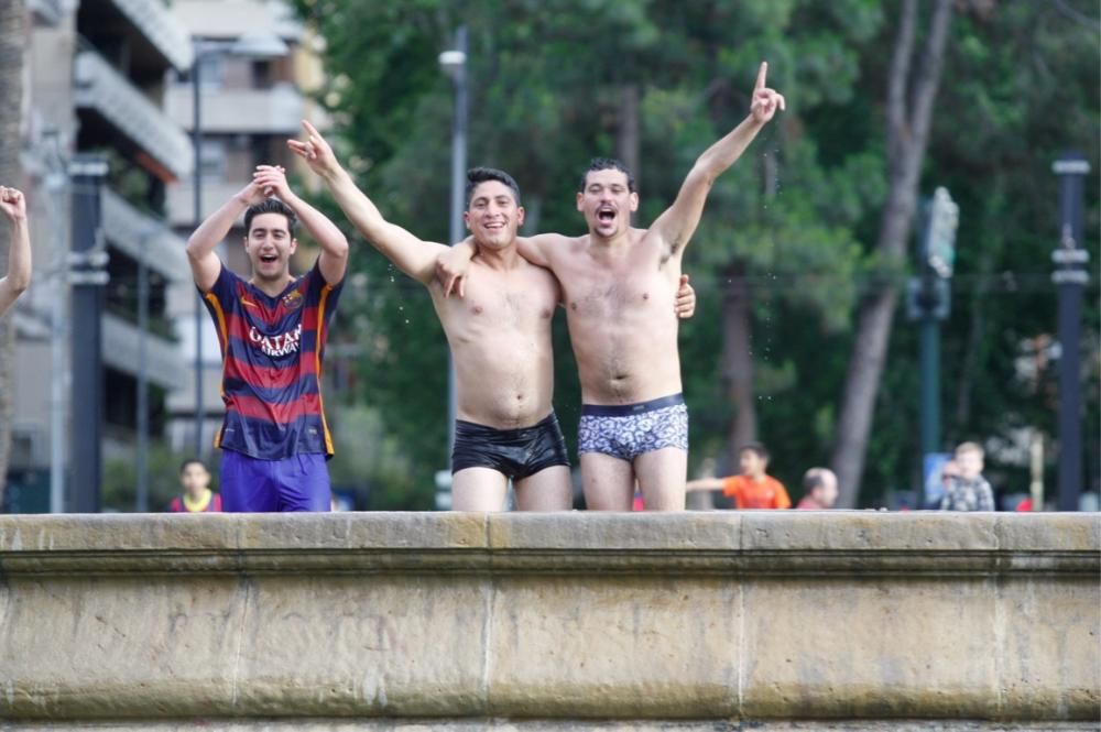 Celebración del título de Liga del Barcelona en Murcia