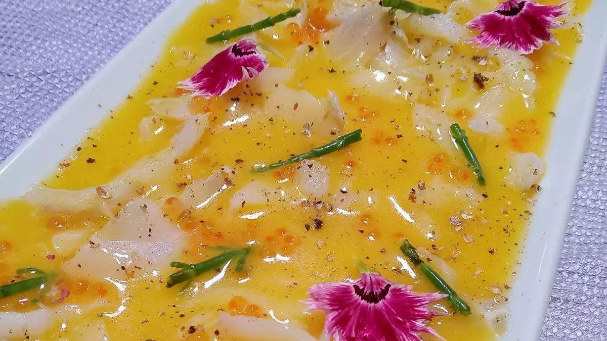 Un delicioso tiradito de bacalao ahumado