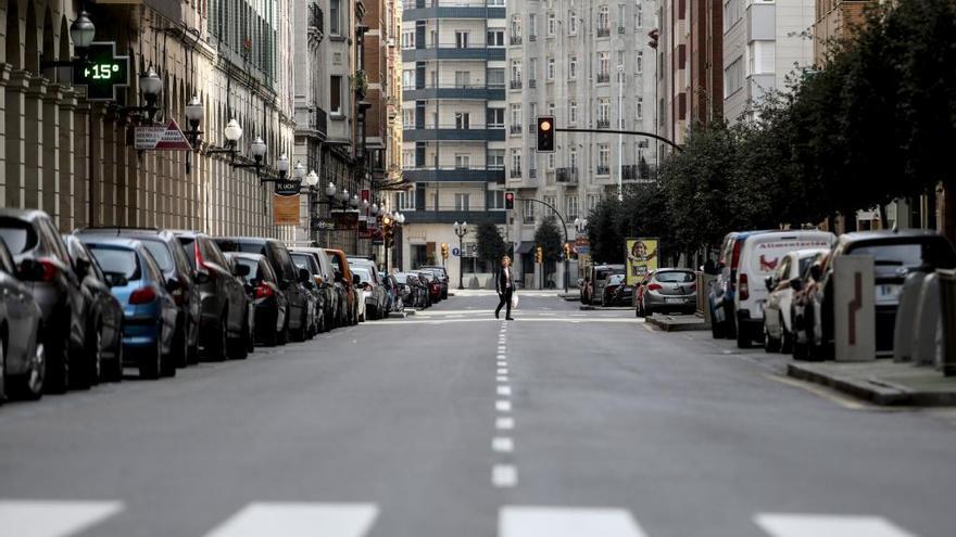 La calle Marqués de San Esteban sin tráfico