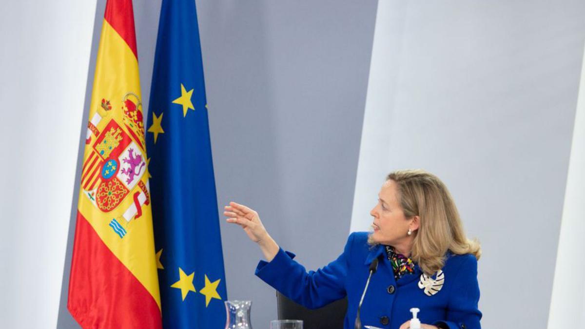 La vicepresidenta Nadia Calviño, ahir a Madrid.  | EUROPA PRESS