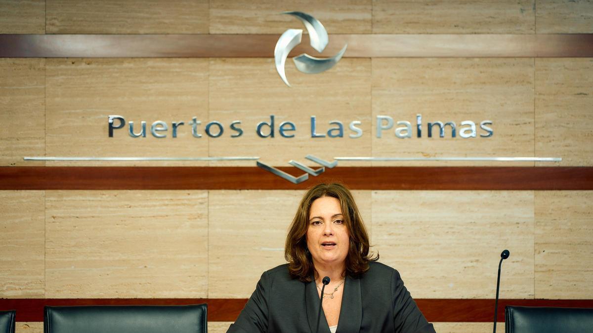 Beatriz Calzada tras el Consejo de Administración del Puerto
