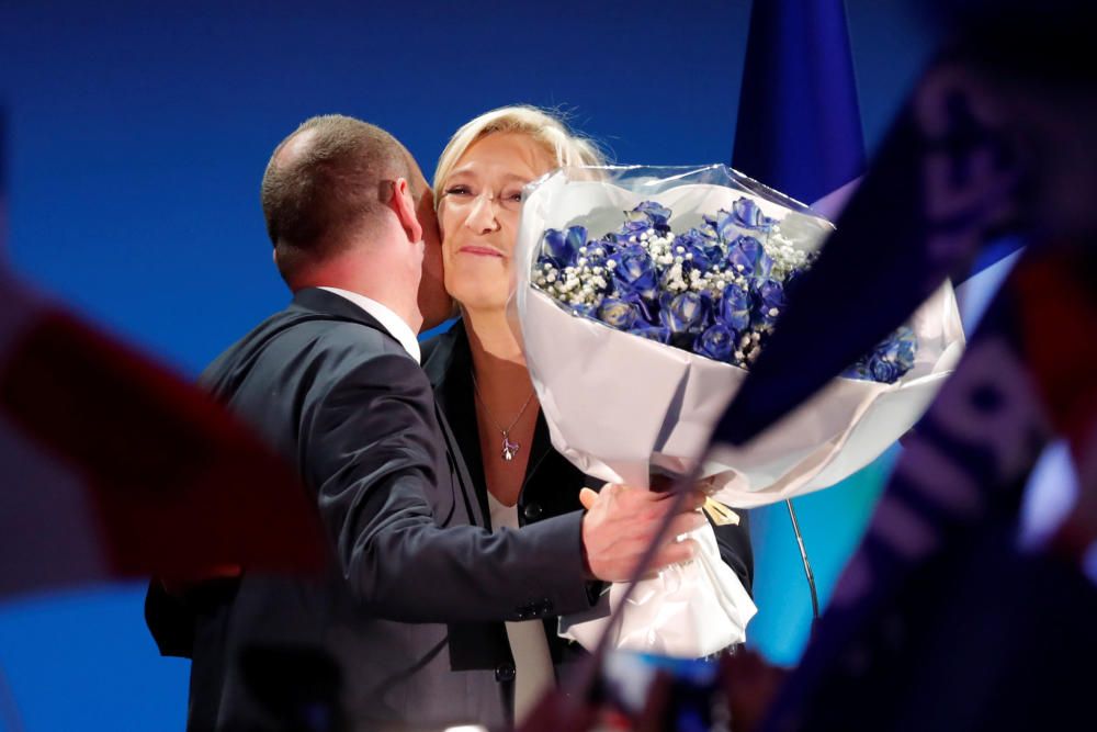 Marine Le Pen celebra el resultado electoral