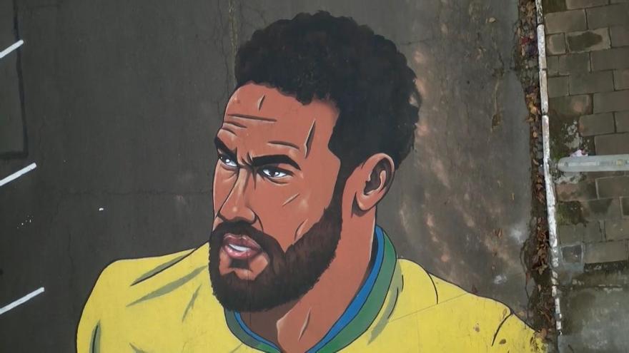 Así es el gigantesco mural de Neymar pintado en Brasil