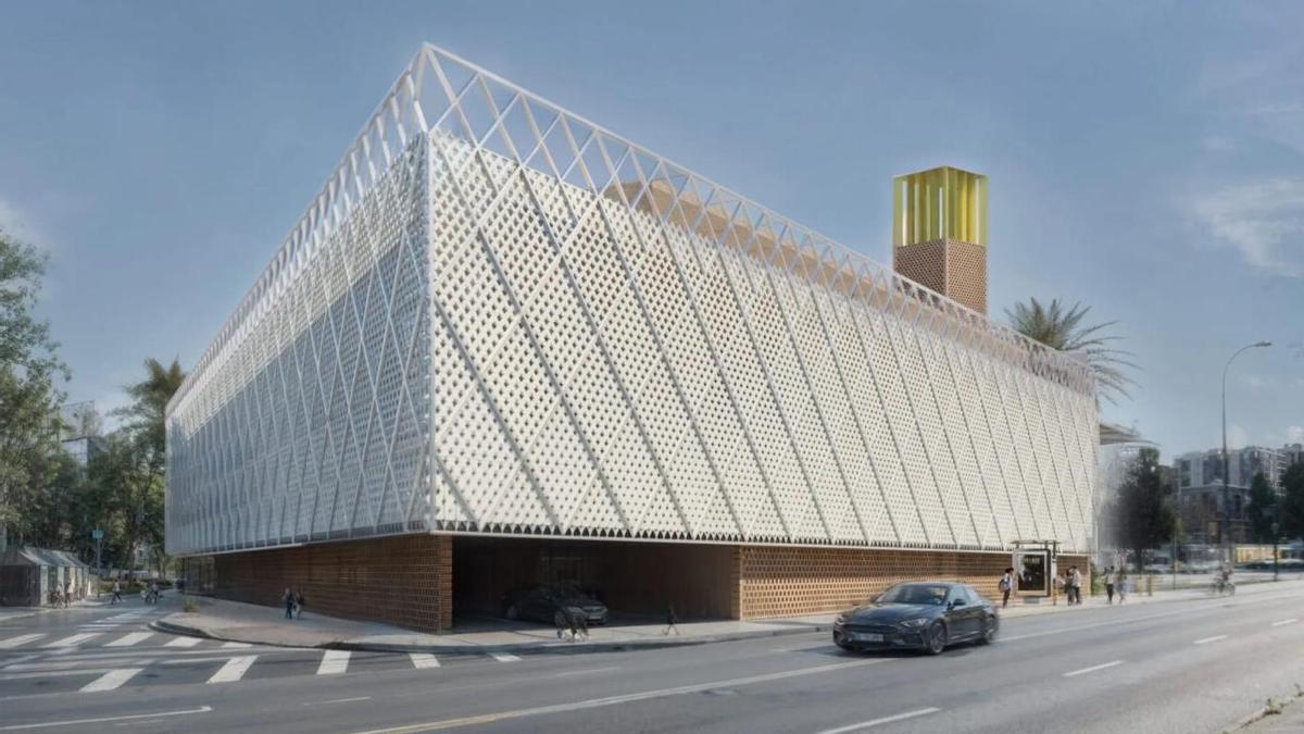 Diseño de la mezquita proyectada en una parcela del Polígono Sur.