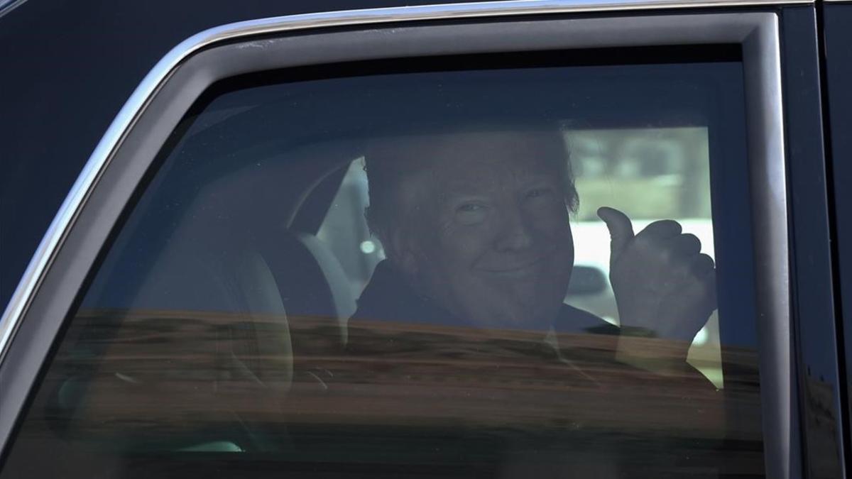 Trump, saliendo de Capitol Hill