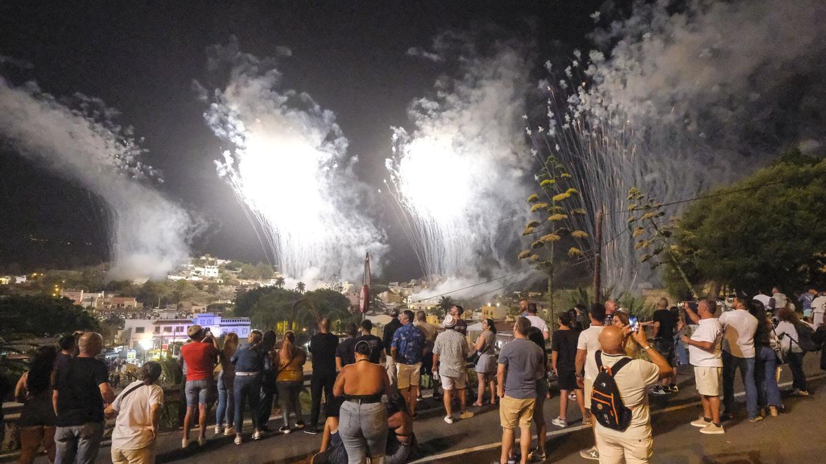 Fuegos artificiales en las Fiestas de San Lorenzo.