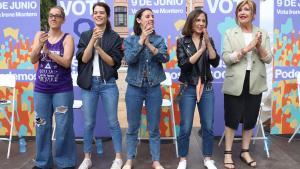 Irene Montero y Ione Belarra este sábado en un mitin de Podemos.