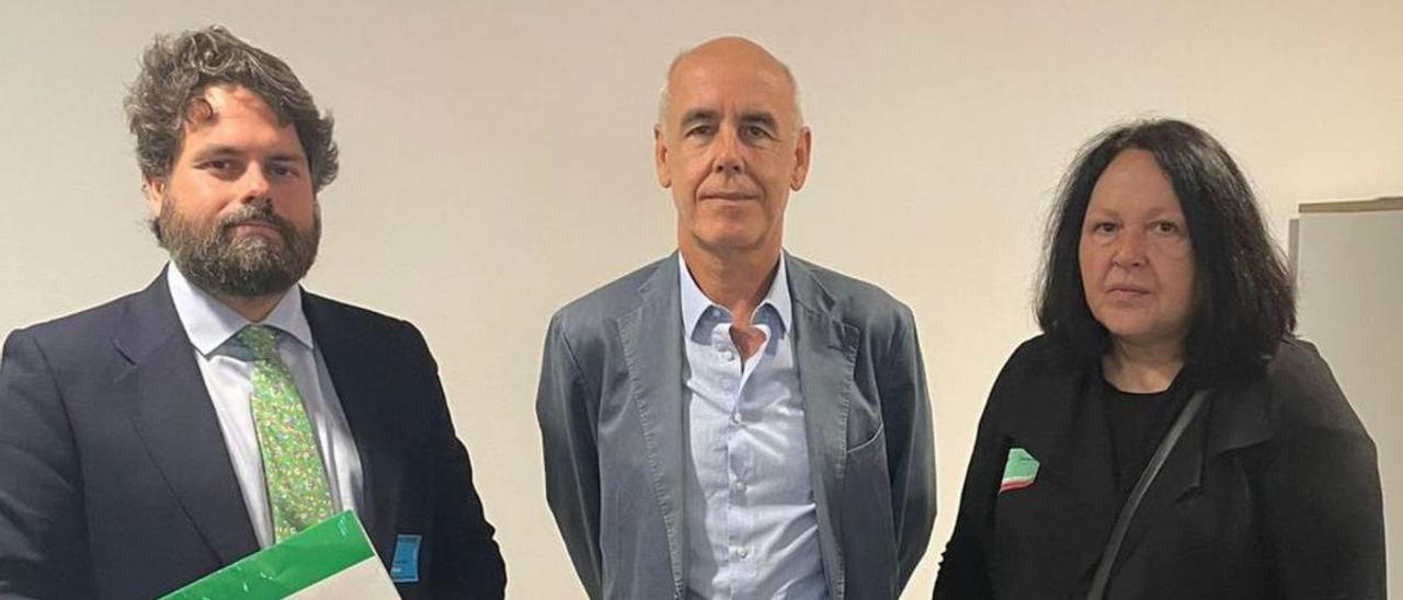 Arriba, José María Castilla, Humberto Delgado y Geli González. En el círculo, González con el eurodiputado socialista asturiano Jonás Fernández.