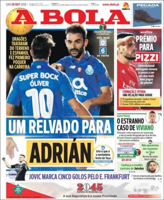 Portadas deportivas del 20-10-2018