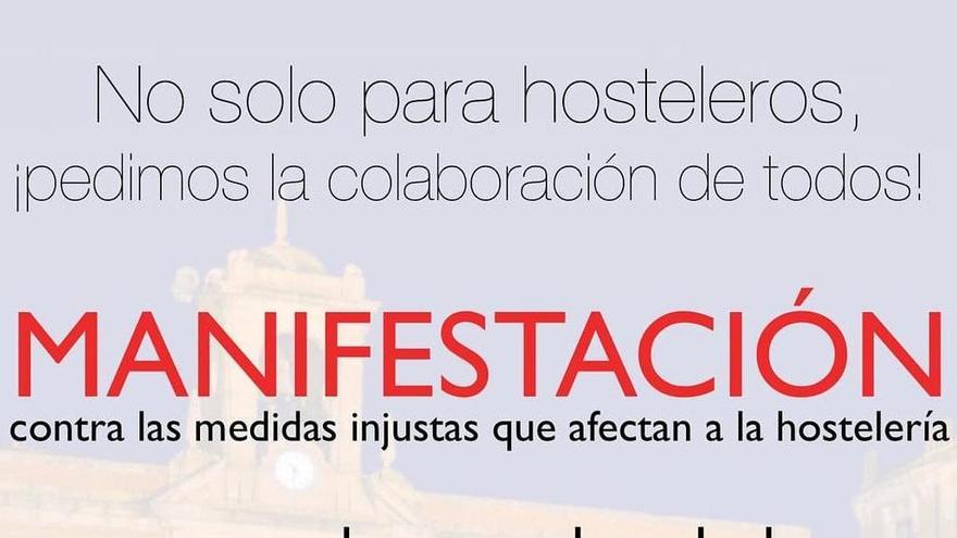 Cartel de la manifestación convocada por los hosteleros en Zamora.