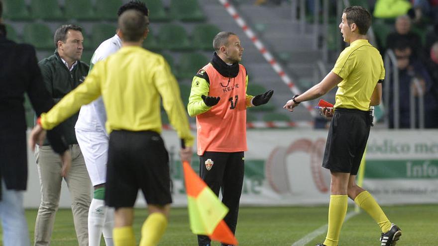 Iván Sánchez, en el momento de su expulsión el pasado domingo