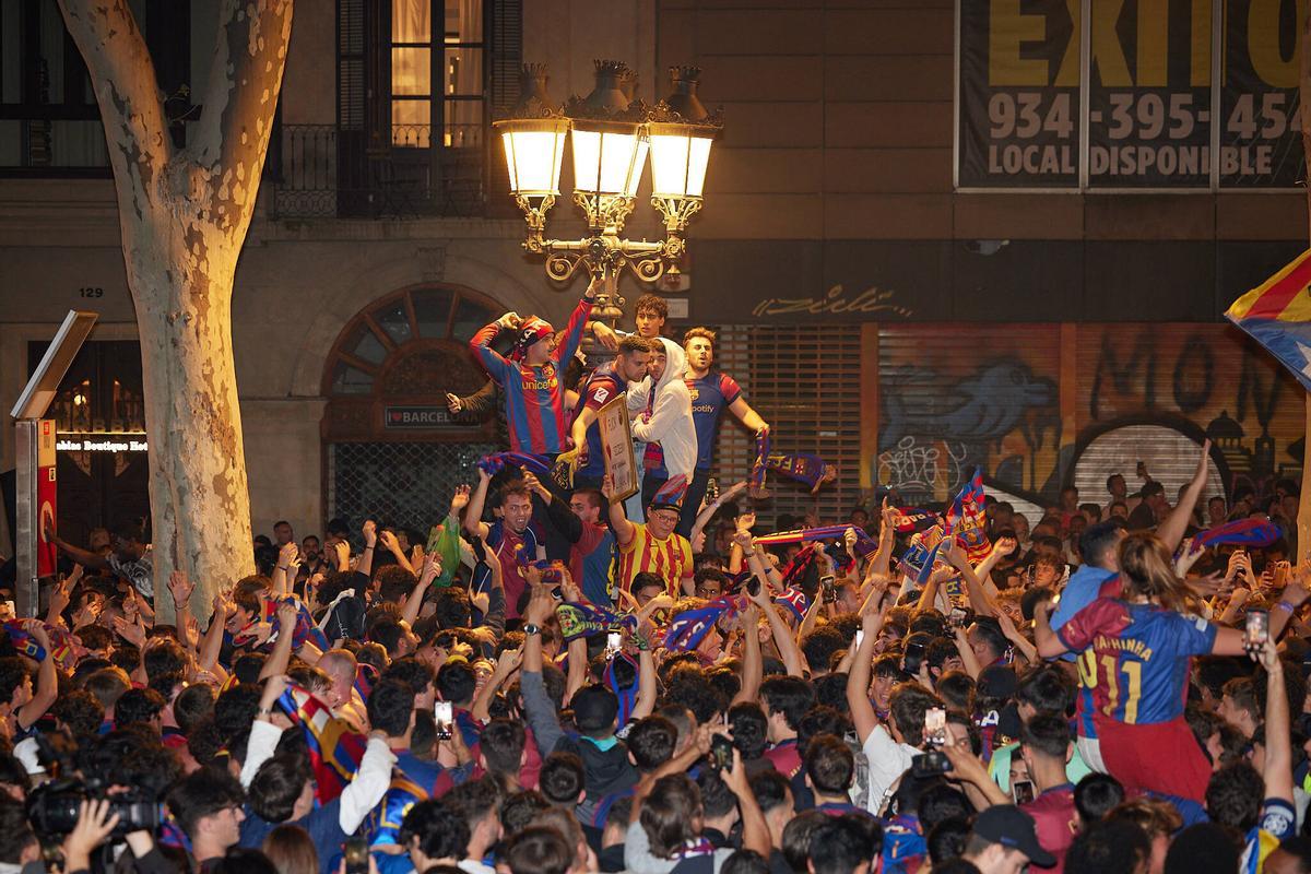 Así fue la celebración azulgrana en Canaletes