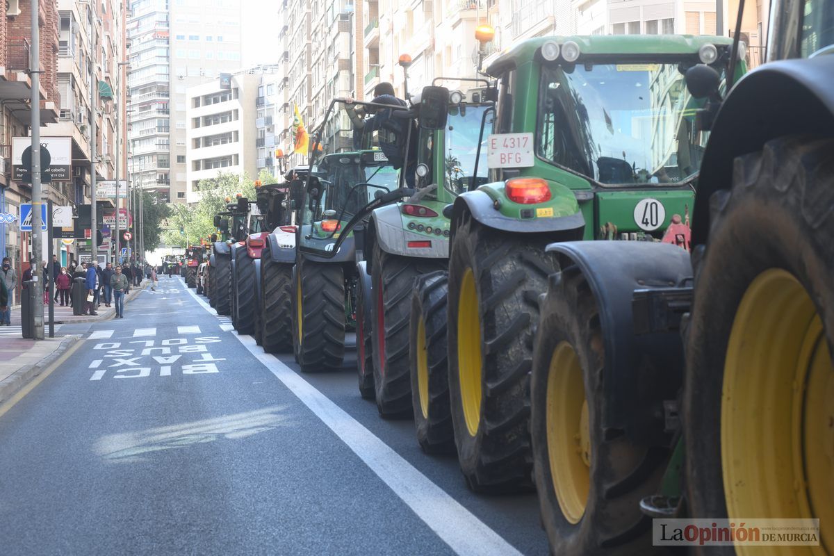 Miles de agricultores y ganaderos toman las calles de Murcia