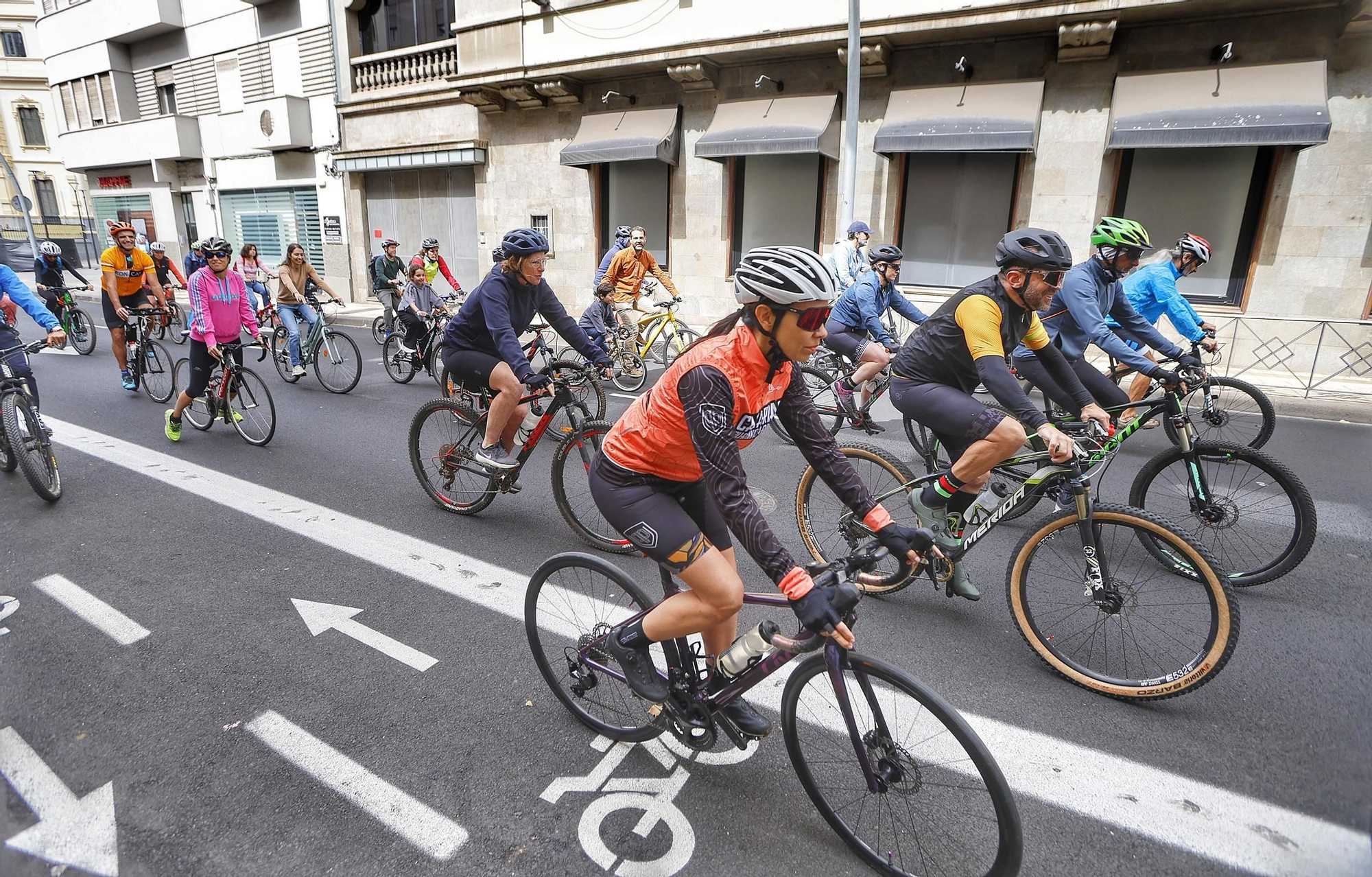 Manifestación a favor de los carriles bicis en Santa Cruz de Tenerife