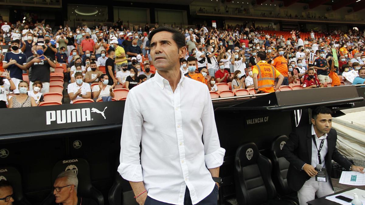 Marcelino García Toral, en su regreso esta temporada a Mestalla.