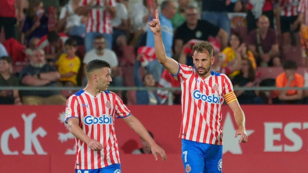 Stuani celebra uno de sus goles
