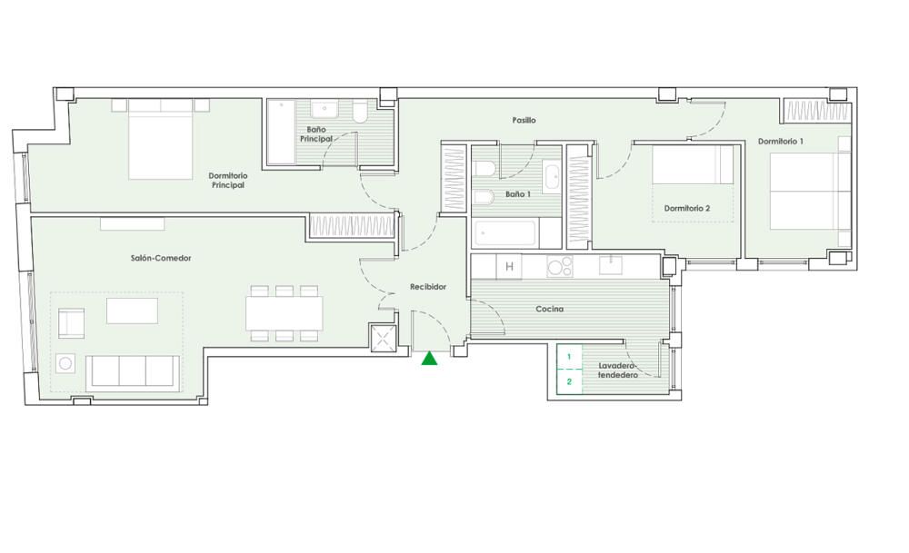 Piso de 3 Dormitorios. 105,16 m2 útiles. 145,11 m2 construidos. Garaje. Trastero. Desde 237.500€