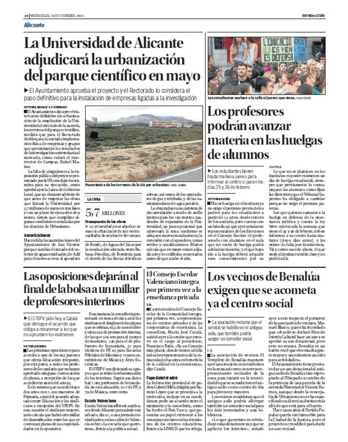 El anuncio de la urbanización.