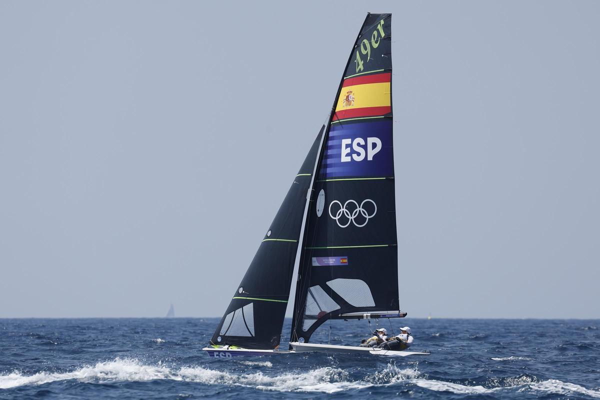La 'medal race' del skiff de vela que les ha valido el oro a Diego Botín y Florian Trittel, en imágenes.
