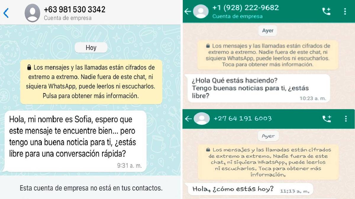 Captura de pantalla de una estafa en Whatsapp.