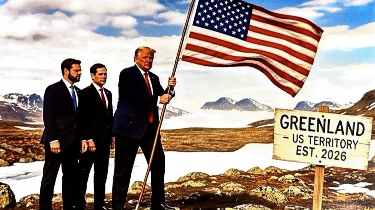 Trump 'planta' la bandera de EEUU en Groenlandia
