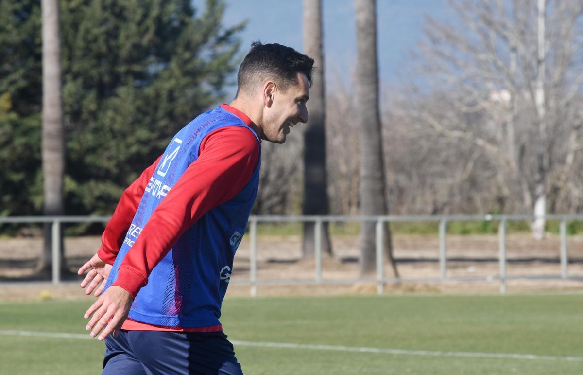 Antonio Caballero, durante la sesión de este viernes en la Ciudad Deportiva.