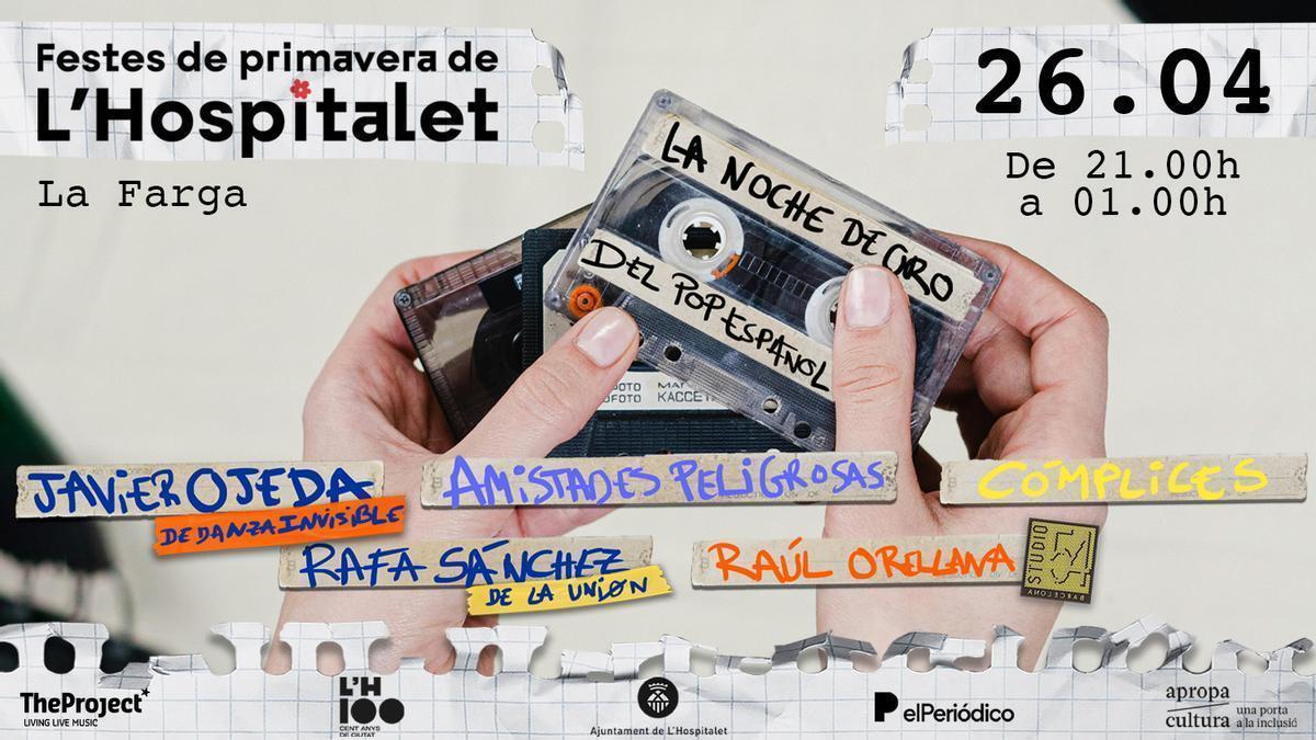Cartel del evento 'La noche de Oro del Pop Español', en las Fiestas de Primavera de L'Hospitalet.