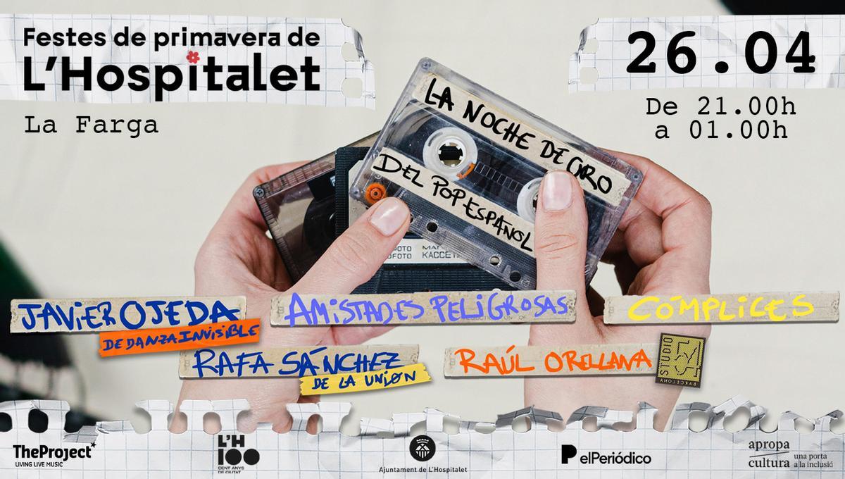Cartel del evento 'La noche de Oro del Pop Español', en las Fiestas de Primavera de L'Hospitalet.
